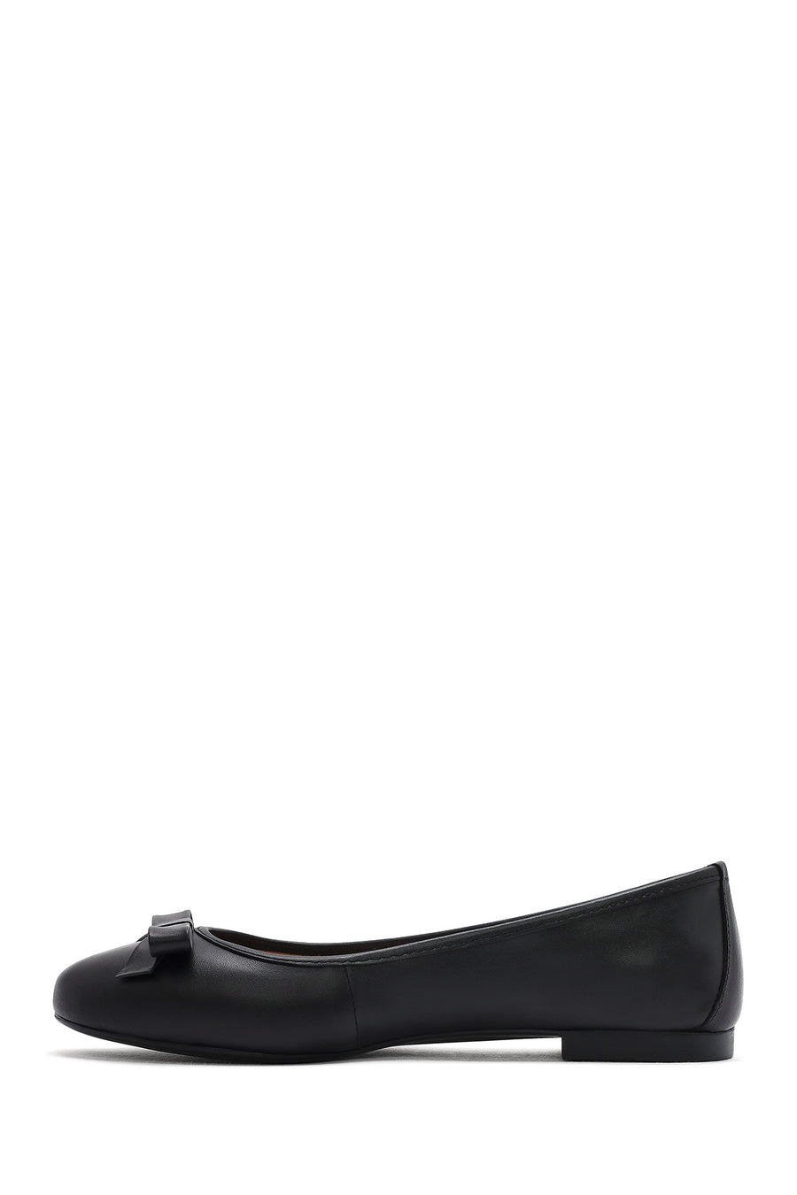 
Women's Black Leather Ballet Flats with Bow
