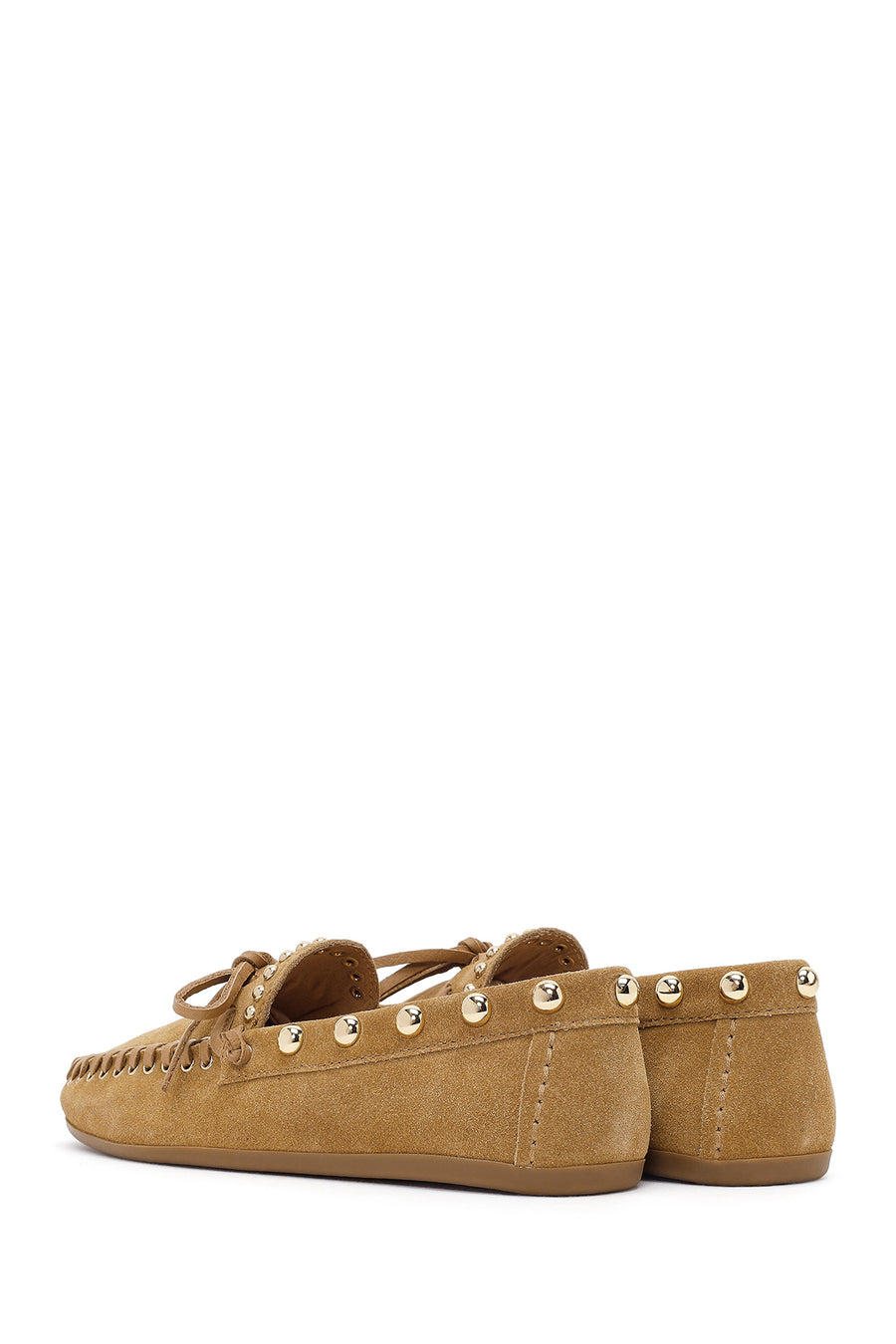Women's Beige Suede Leather Loafer