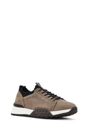 Men's Beige Thick Sole Lace Up Leather Casual Sneaker | Derimod