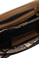 Women's Beige Long Strap Patterned Crossbody Bag | Derimod