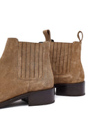 Woman Mink Suede Leather Chelsea Boots | Derimod