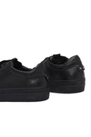Woman Black Laced Leather Sneakers | Derimod