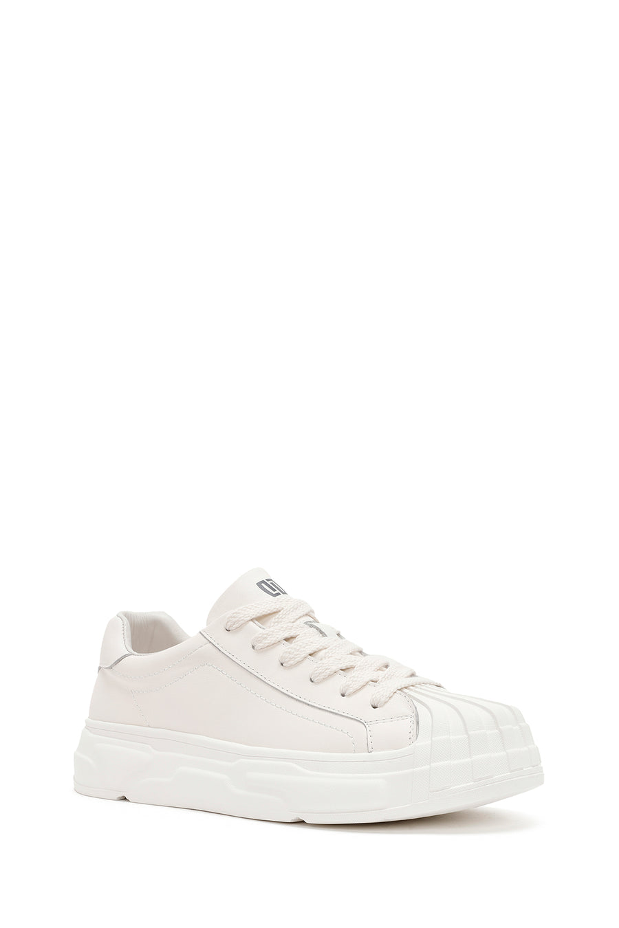Erkek Beyaz Bağcıklı Deri Sneaker