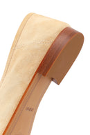 Women's Beige Buckle Suede Leather Loafer | Derimod