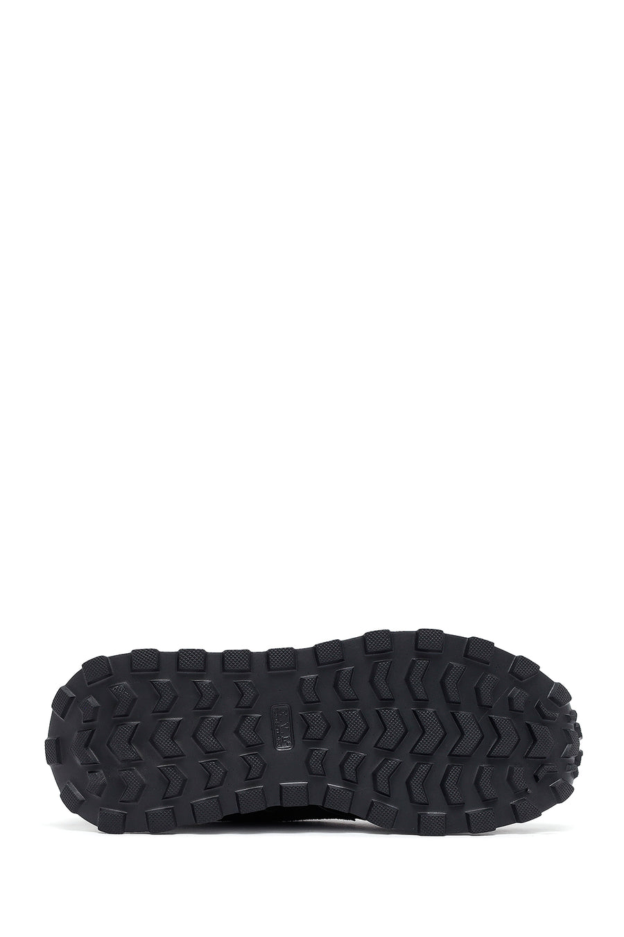 Woman Black Lace-Up Thick Sole Leather Sneakers