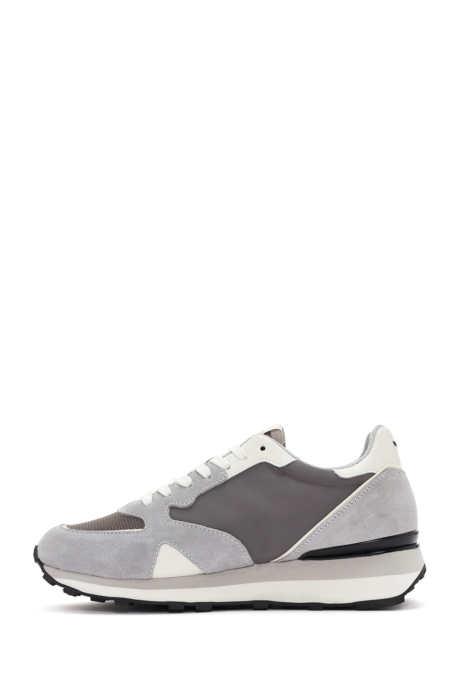 Alberto Guardiani Men's Wen Thick Sole Gray Lace-Up Leather Sneaker
