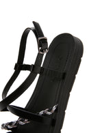 Women's Black Knit Detailed Sandals | Derimod