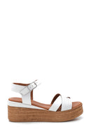 Women's Wedge Heel Leather Sandals | Derimod