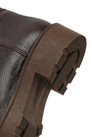 Women's Brown Thick-Soled Leather Boot | Derimod