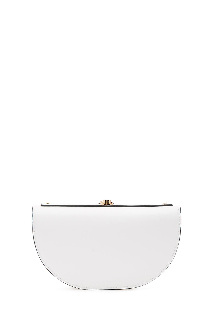 Women's White Long Chain Strap Mini Evening Clutch Bag