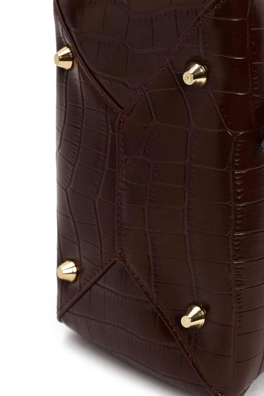 Kadın Bordo Uzun Askılı Kroko Desenli Mini Kol Çantası