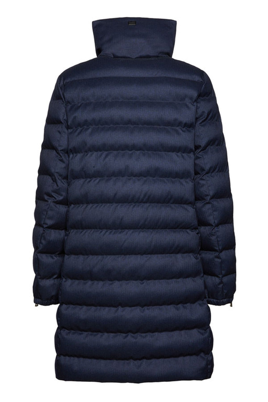 Geox Women's Dark Blue Ilde Long Coat with Fur Inside