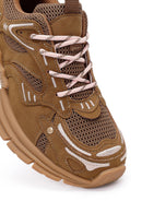 Woman Camel Lace-Up Chunky Sneaker | Derimod