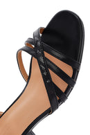 Women's Black Ankle Buckle Thick Heel Sandals | Derimod
