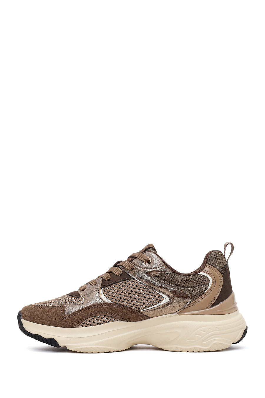Woman Bronze Lace-Up Chunky Sneaker