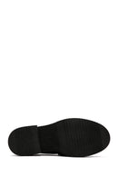Women's Black Leather Patent Leather Masculine Loafer | Derimod