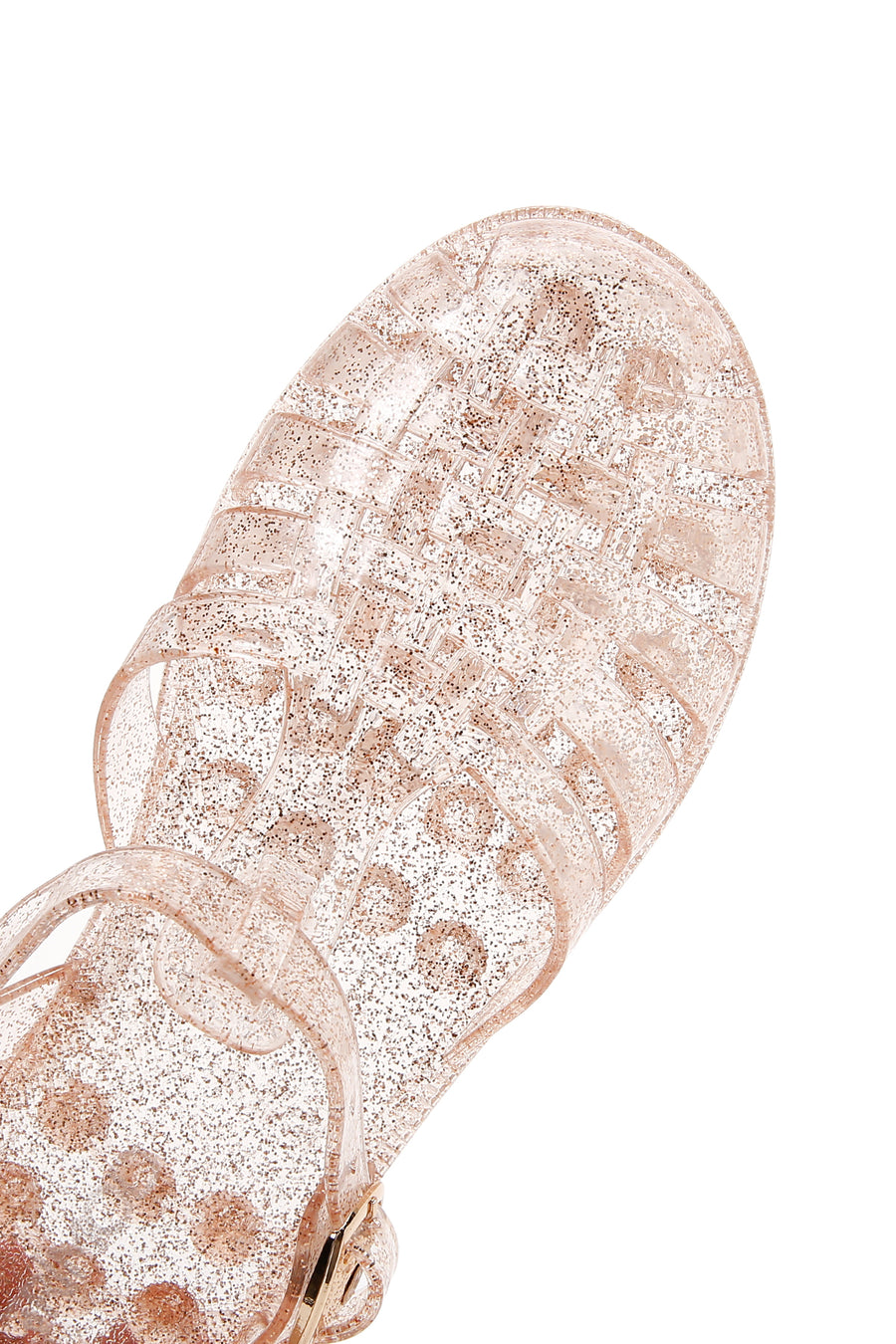 Women's Gold Ankle Strap Jelly Sandals