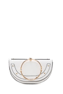 Women's White Long Chain Strap Mini Evening Clutch Bag | Derimod