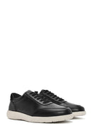 Erkek Siyah Bağcıklı Deri Casual Sneaker | Derimod