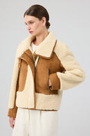 Samoens Women's Beige Short Teddy Coat | Derimod