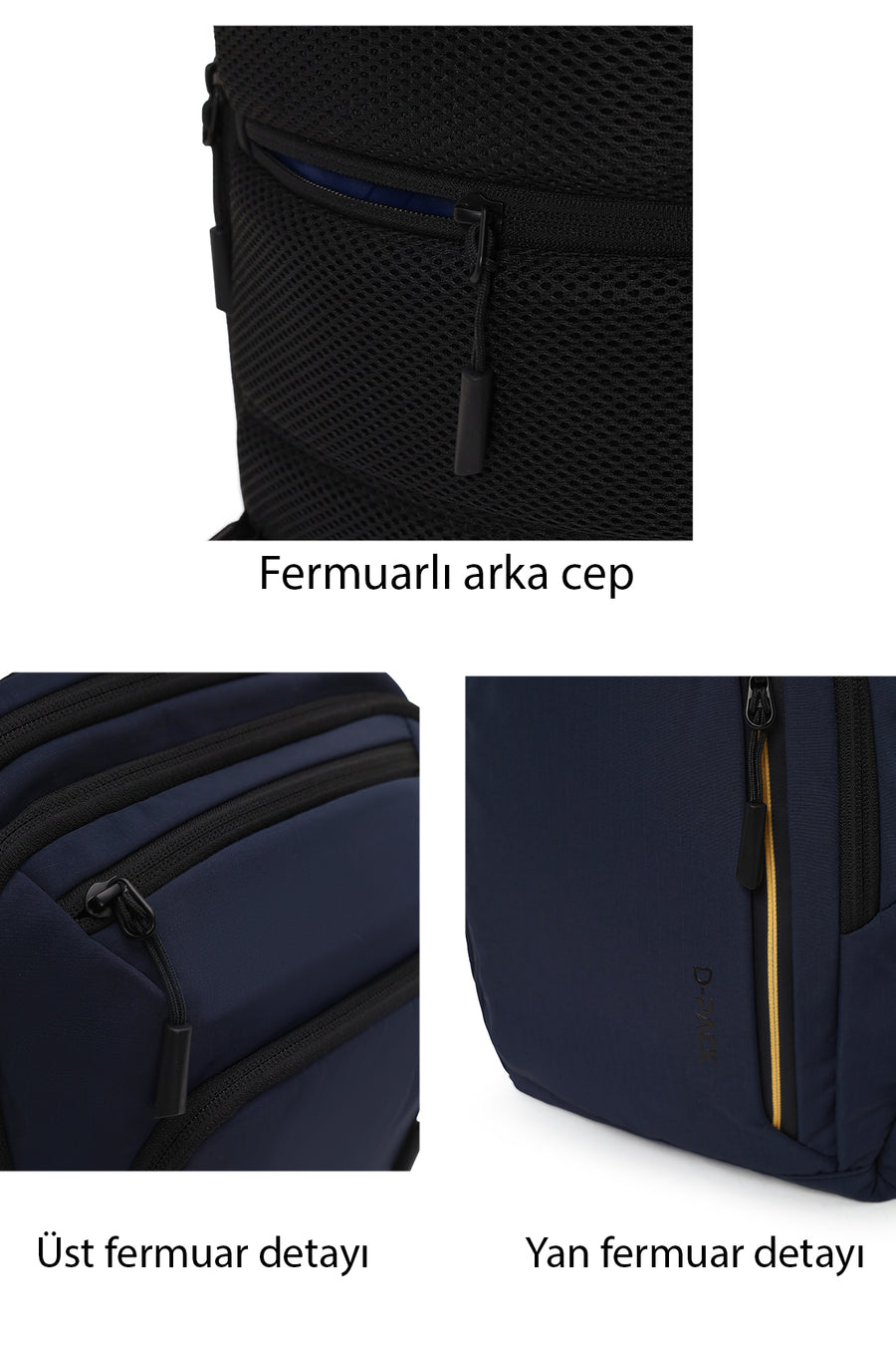 Unisex Lacivert Kumaş Sırt Çantası