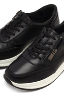Kadın Siyah Bağcıklı Kalın Tabanlı Deri Sneaker | Derimod