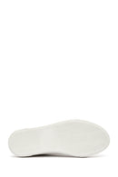 Woman White Lace-Up Leather Sneaker | Derimod