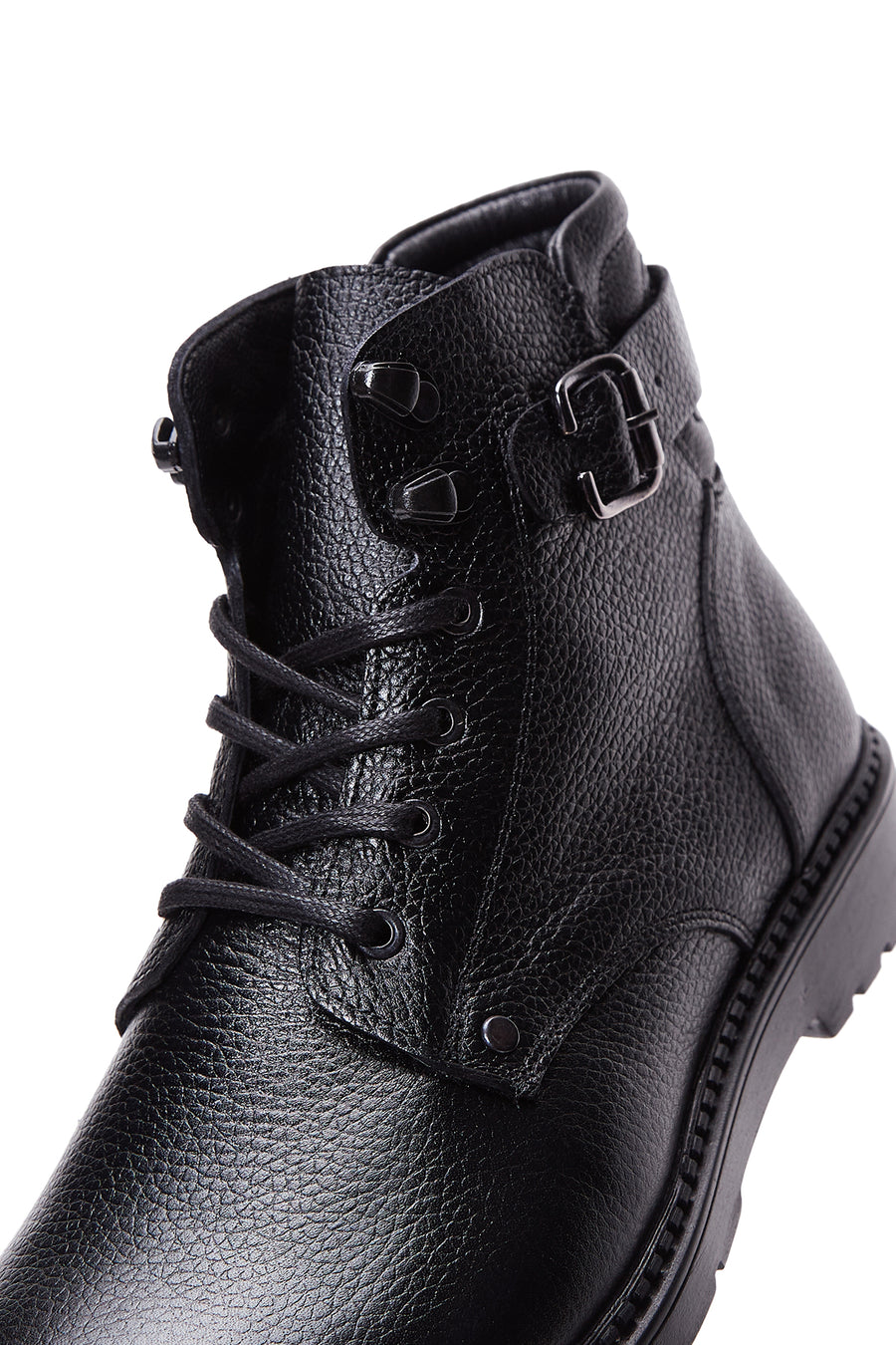 Men's Black Leather Zippered Boots