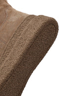 Woman Mink Zip Closure Thick-Soled Suede Teddy Boots | Derimod