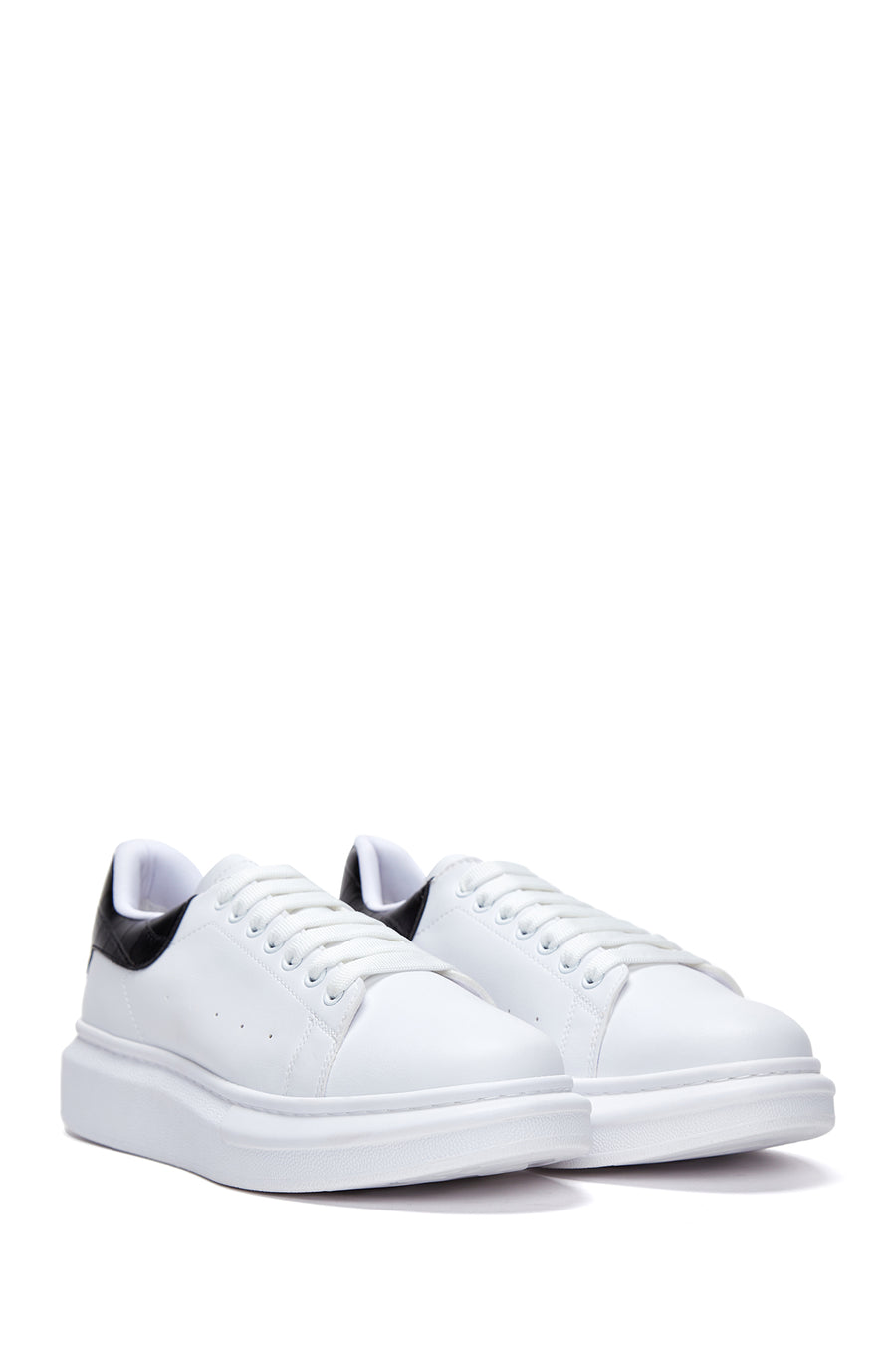 Men's White Thick Soled Sneaker