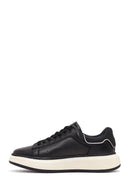 Erkek Siyah Kalın Tabanlı Deri Sneaker | Derimod