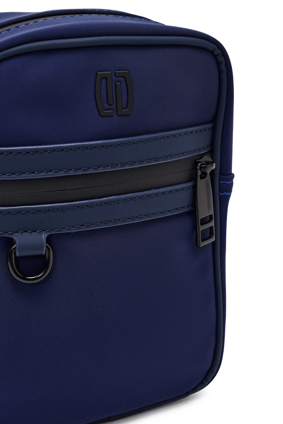 Men's Navy Blue Mini Fabric Messenger Bag