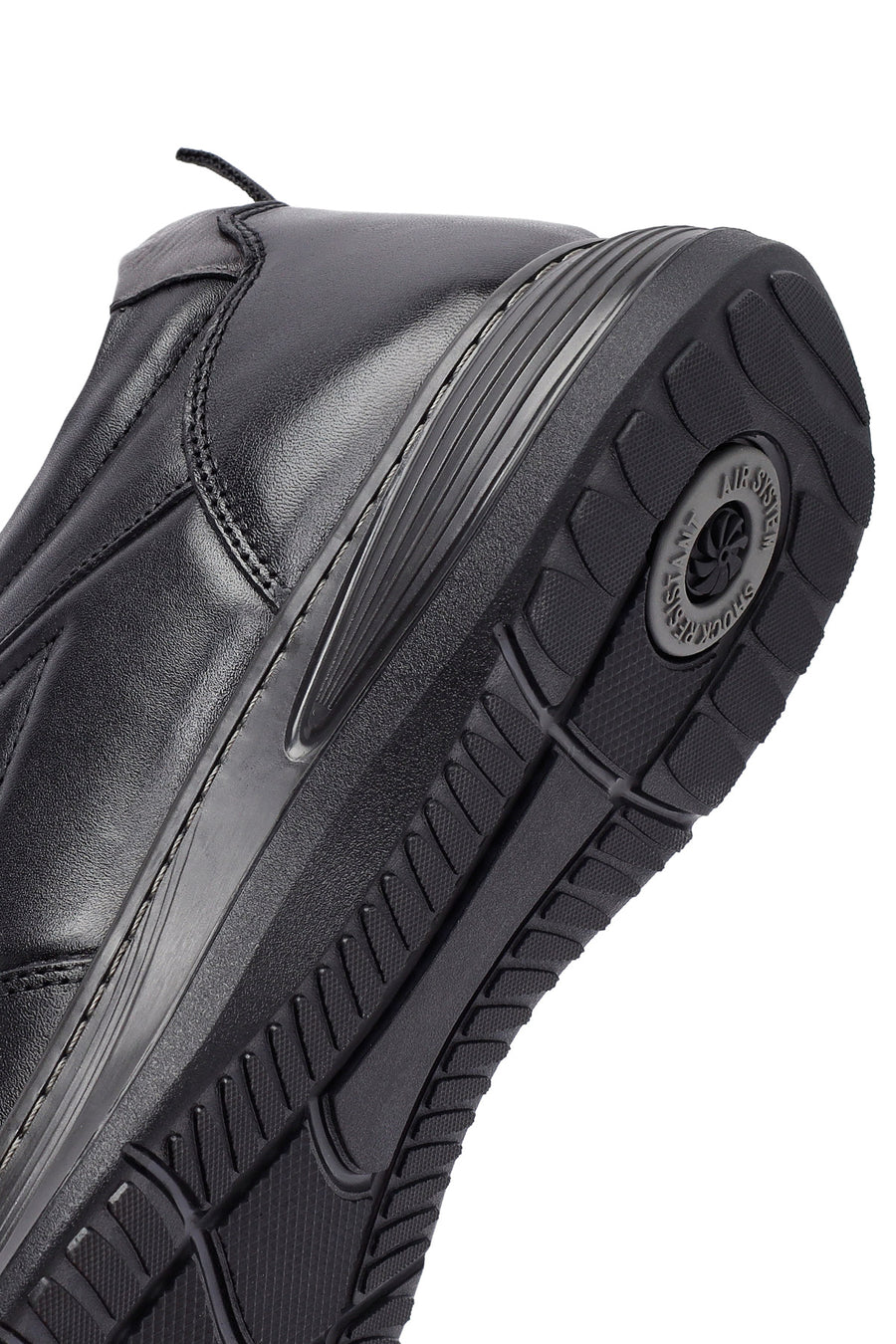 Men's Black Lace-Up Leather Casual Sneakers