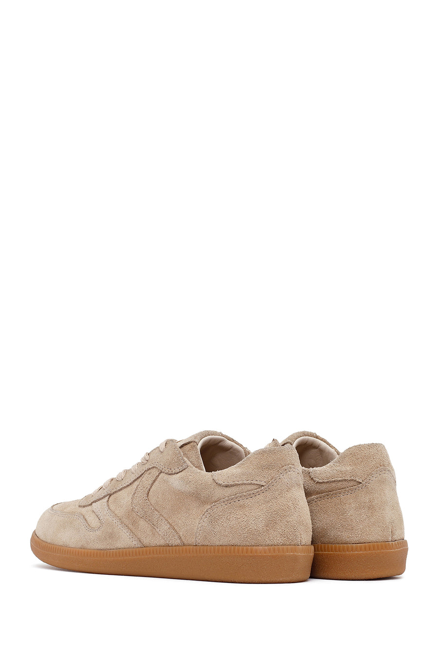 Kadın Camel Bağcıklı Süet Deri Sneaker