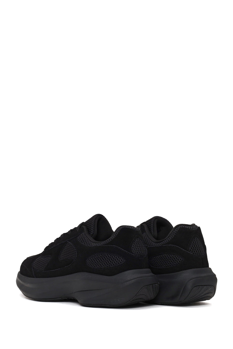 Male Black Lace-Up Thick-Soled Fabric Sneaker