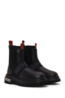 Harley Davidson Woman Gray Nefud Thick-Sole Leather Chelsea Boots | Derimod