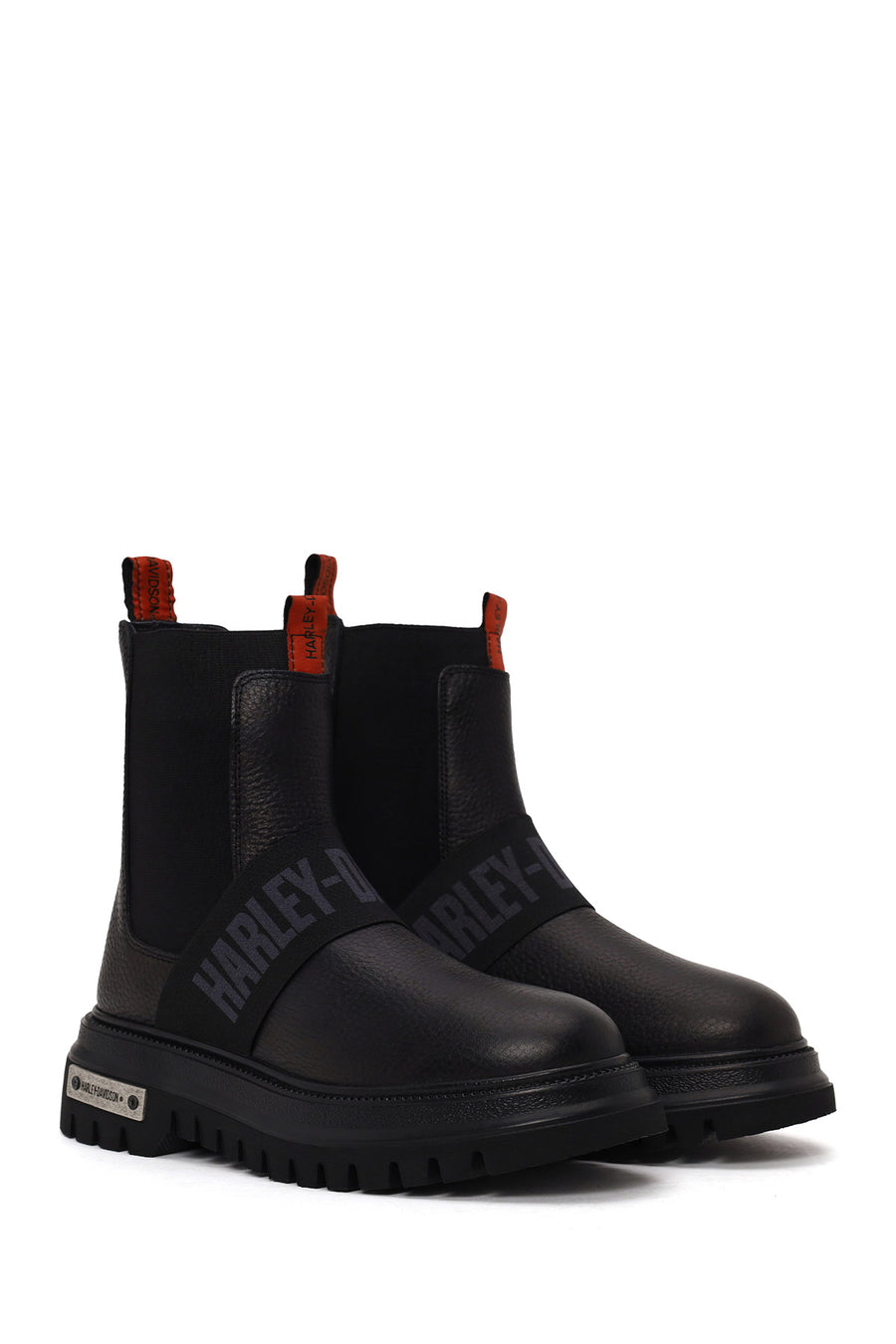 Harley Davidson Woman Gray Nefud Thick-Sole Leather Chelsea Boots