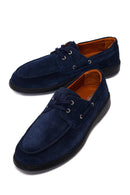 Male Navy Blue Lace-Up Suede Casual Shoes | Derimod