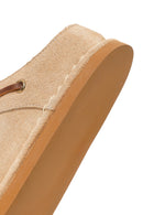 Women's Beige Suede Leather Slippers | Derimod
