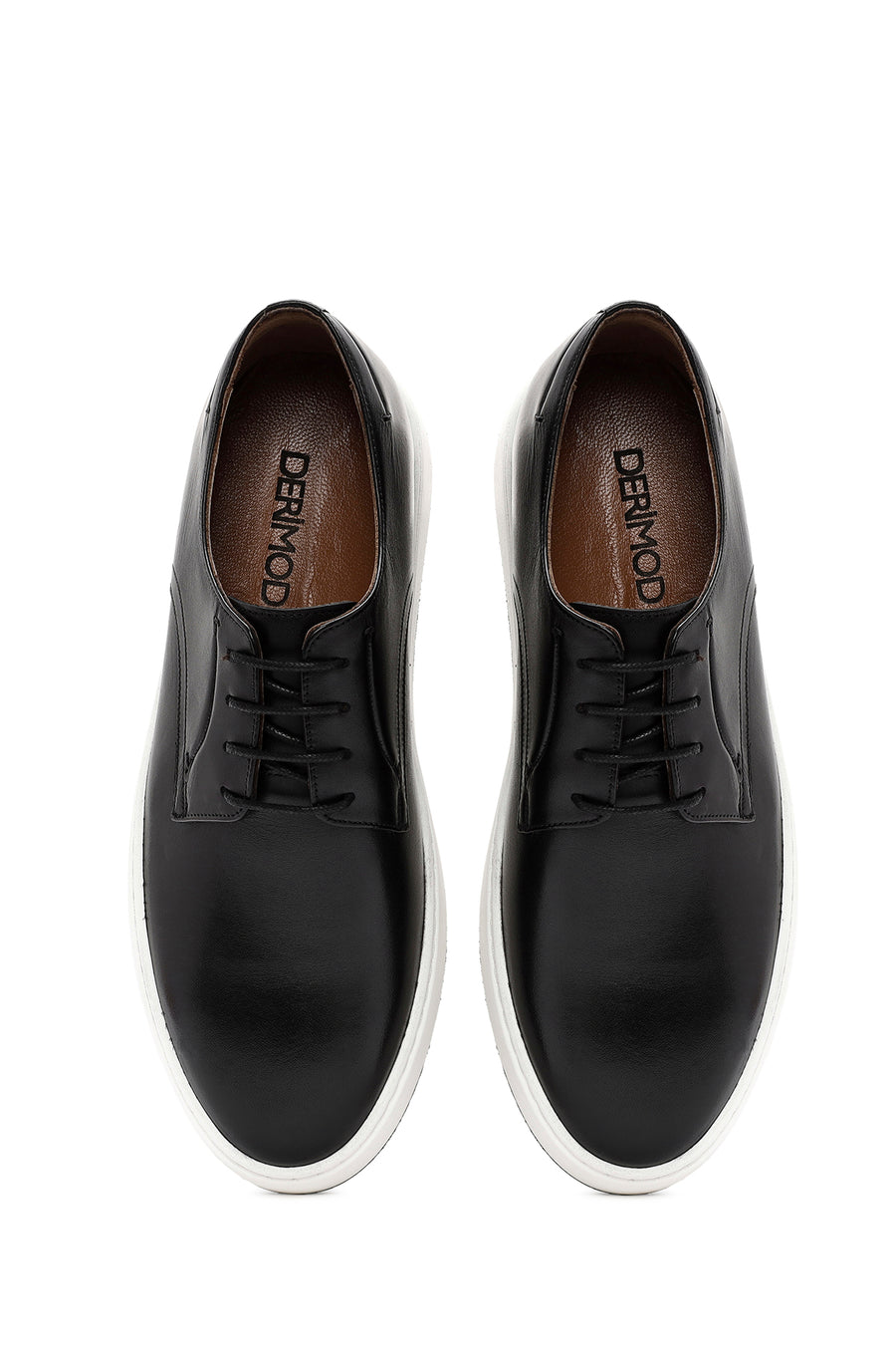 Men's Black Lace-up Leather Sneaker