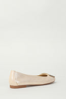 Gold Women's Leather Ballerinas | Derimod