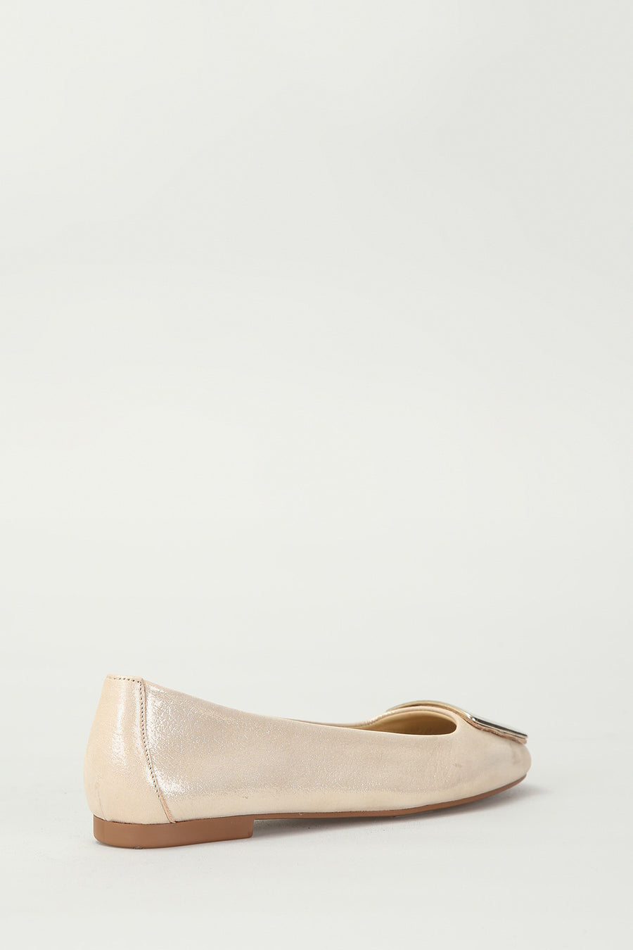 Gold Women's Leather Ballerinas