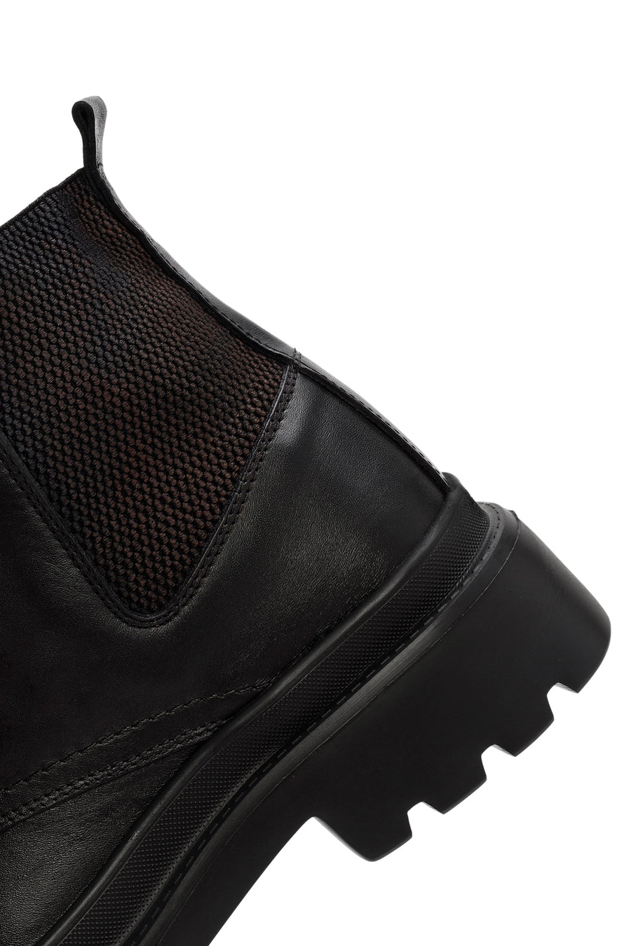Men's Black Lace-Up Leather Casual Boots