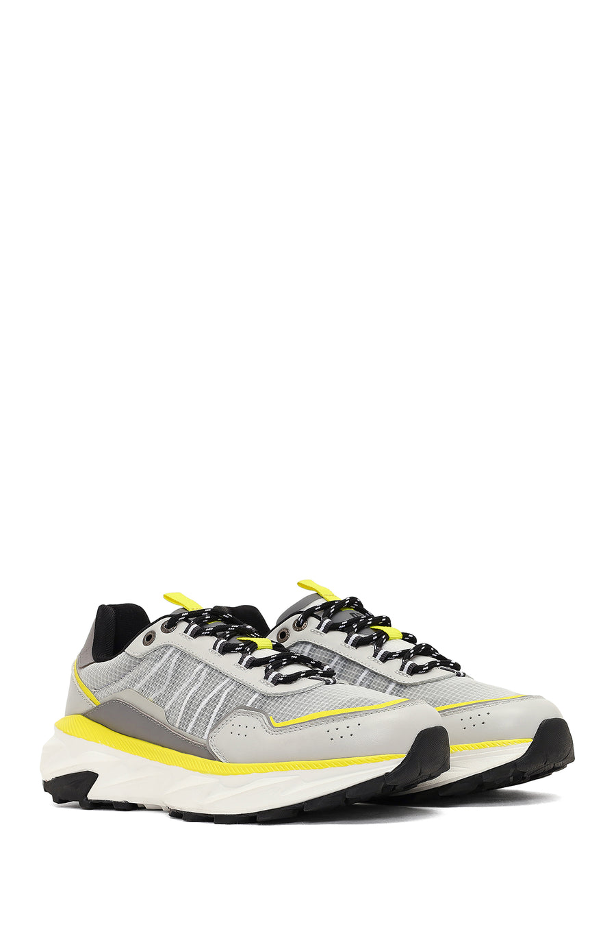 Derimod Studio Men's Gray Lace-Up Thick-Soled Sneaker