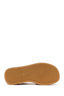 Woman Dark Powder Pink Wedge-Heel Suede Leather Comfort Sandal | Derimod