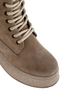 Women's Beige Thick Soled Boots Suede Leather Boots | Derimod