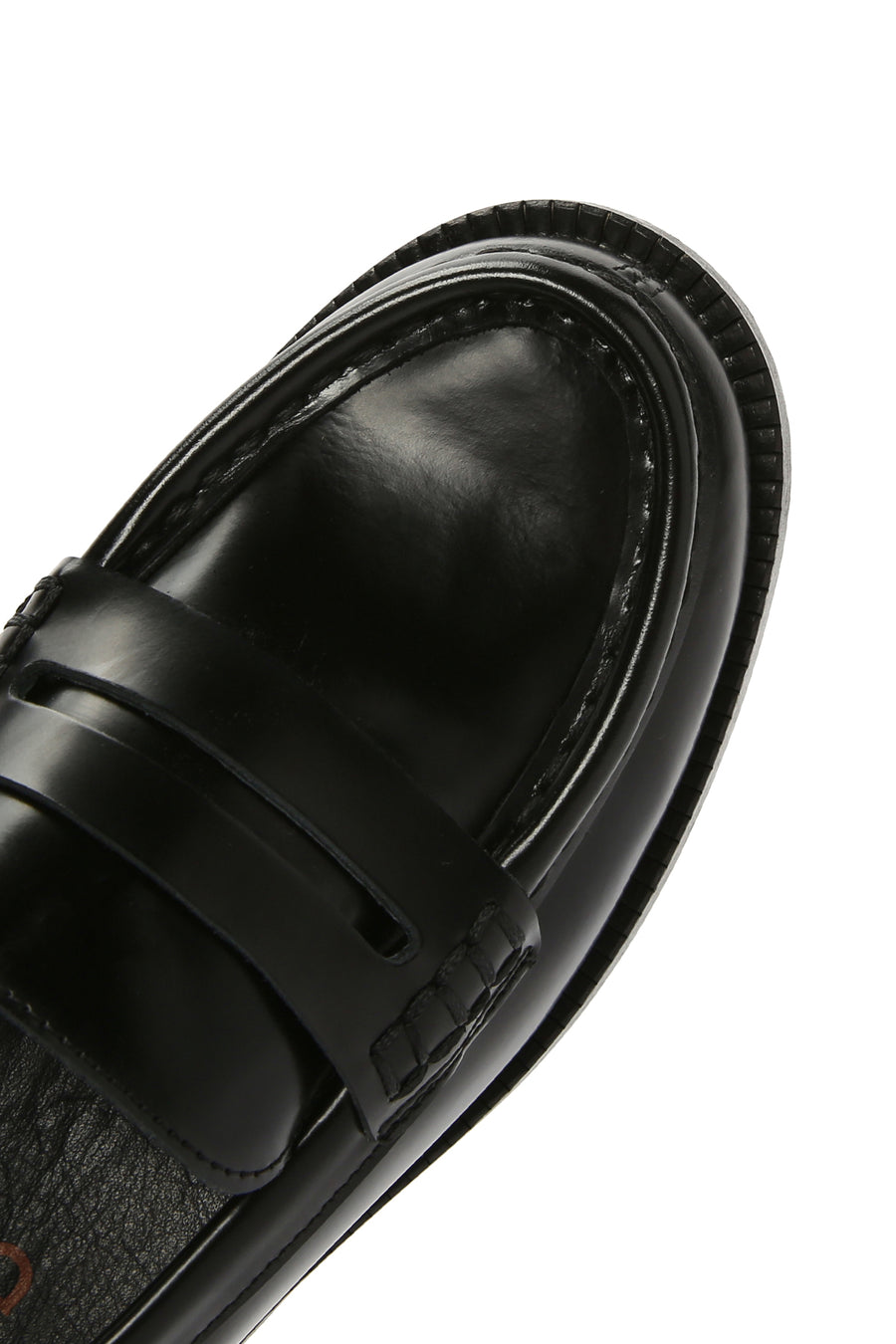 Women's Black Leather Masculine Loafer