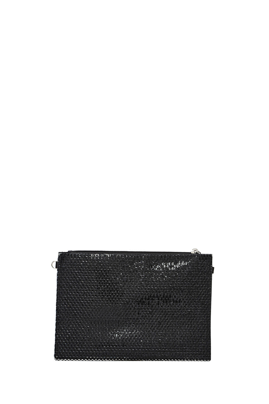Women's Black Stone Long Chain Strap Evening Clutch Bag