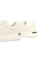 Erkek Beyaz Bağcıklı Kalın Tabanlı Deri Sneaker | Derimod