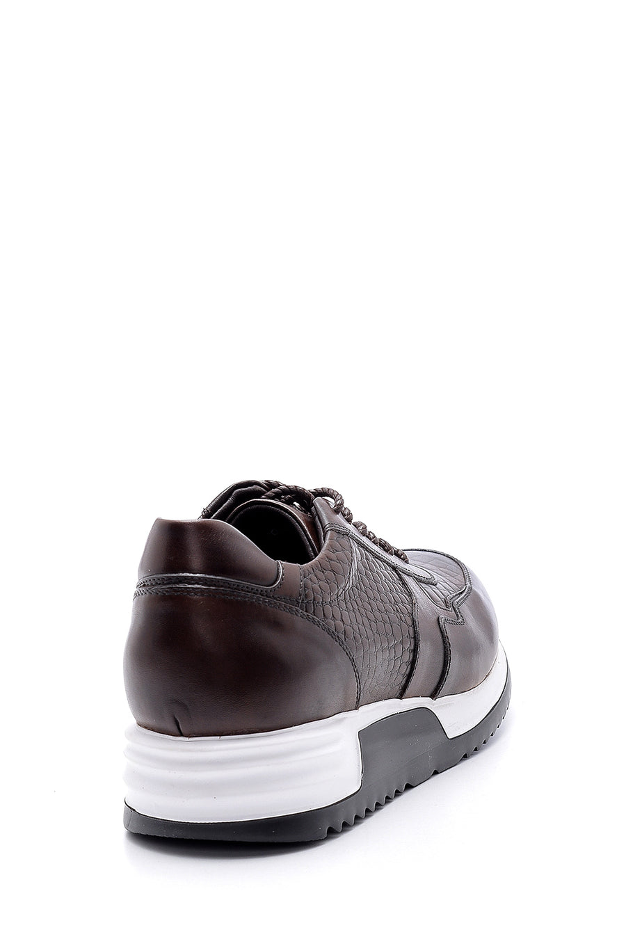 Erkek Kroko Desen Detaylı Deri Sneaker